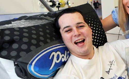 Jake Brook during his treatment in hospital. Jake Brook during his treatment in hospital.